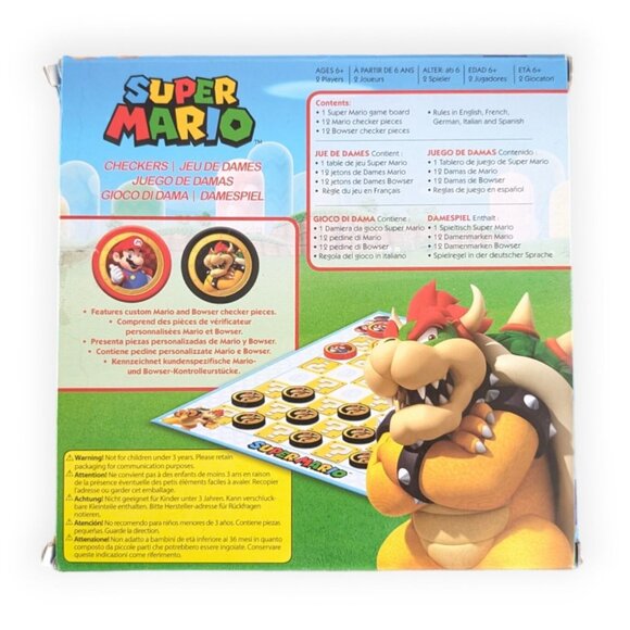 Checkers Super Mario VS Bowser Board Game Missing Rules Good Condition - Picture 4 of 6